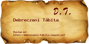 Debreczeni Tábita névjegykártya